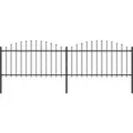 vidaXL Gartenzaun mit Speerspitze Stahl 359 x 150 cm Schwarz 277731
