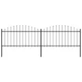 vidaXL Gartenzaun mit Speerspitze Stahl 359 x 150 cm Schwarz