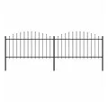 vidaXL Gartenzaun Gartenzaun mit Speerspitze Stahl 359 x 150 cm Schwarz, (1-St)
