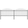 vidaXL Gartenzaun mit Speerspitze Stahl 359 x 150 cm Schwarz NEU