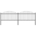 Gartenzaun mit Speerentop (1,25-1,5) x3,4 m Stahlschwarz