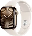 Apple Watch Series 10 GPS + Cellular 42mm Gold Titanium Case mit Starlight Sport Band