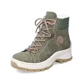 Rieker Damen Schnürstiefeletten X9334, Frauen Stiefeletten, lose Einlage,Chukka Boots,schnürboots,Boots,Stiefel,Bootee,grün (54),36 EU / 3.5 UK