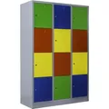 ClassiX Schließfachschrank X-523432, bunt, 12 Fächer, Stahl, 119 x 180cm, mit Zylinderschloss