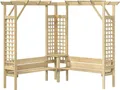 vidaXL Eck-Pergola mit Bank Kiefernholz Imprägniert