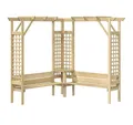 vidaXL Pergola, Eck-Pergola mit Bank Kiefernholz Imprägniert