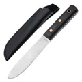 HISTORY KNIFE & TOOL® - Sailors Knife - klassisches Matrosenmesser mit Edelstahl Klinge - Takelmesser mit Ebenholz Griff schwarz - Boots- & Segel-Messer mit Lederscheide - Gürtelmesser mit Holzgriff