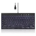 Perixx PERIBOARD-429 DE, kabelgebunden, USB Mini Tastatur mit Hintergrundbeleuchtung, schwarz (DE, Kabelgebunden) (57150N)