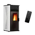 Anita Sannover - Pelletofen mit Luftzirkulation, 12 kW, Farbe: Weiß
