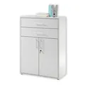 Stella Trading PRONTO Aktenschrank abschließbar, lichtgrau - Büroschrank mit Schubladen und Türen - Modernes Büromöbel Komplettset - 80 x 111 x 35 cm (B/H/T)