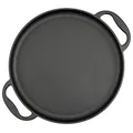 BBQ-Toro Gusseisen Servierpfanne | Ø 35 cm - rund | bereits eingebrannt - preseasoned | BBQ Grillpfanne für Gasgrill, Holzkohlegrill und vieles mehr | Plancha, Bratpfanne, Pizzapfanne, Ofenplatte