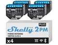 Shelly Plus 2PM | WLAN 2 Kanäle Smart Relais Schalter Rolladenschalter 4er Pack