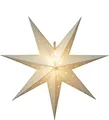 LED Weihnachtsstern Alice von Star Trading, 3D Stern Weihnachten für außen aus Kunststoff in Weiß mit Timer, Dekostern warmweiß zum Aufhängen, batteriebetrieben, Ø: 60 cm, IP44