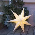 LED Outdoor Stern Alice Leuchtstern hängend D: 60cm Batterie Timer f. Außen weiß
