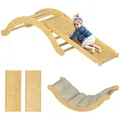 4 in 1 Klettergerüst Set mit Rutsche, Kletterdreieck zum Rutschen Refurbished