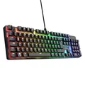 Trust GXT 871 Zora Mechanische Tastatur Deutsches QWERTZ Layout mit RGB Beleuchtung, Lineare Huano Switches, N-Key Rollover Anti-Ghosting, USB Programmierbare Gaming Tastatur für PC Laptop