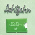 18. Geburtstag – Volljährigkeit - Lettering Surprise - Quadratische Geldgeschenk