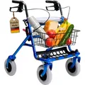 FabaCare Rollator mit Vollausstattung, Gehhilfe faltbar, Standardrollator 286i, Farbe Blau - Blau