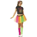 Fiestas Guirca Kostüm 80er-Jahre-Kostüm Bad-Taste für Damen bunt grün XS/S (36-38)