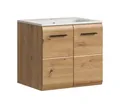 xonox.home – Waschtisch Ice 60x55x46 cm inkl. Waschbecken in Korpus und Front Artisan Oak Nachbildung – Waschplatz für Badezimmer in Holzoptik – modern & kompakt