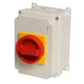 Not-Aus-Hauptschalter 32A, 11kW, 4-polig, Handhabe gelb/rot, Nr. 4500.0242