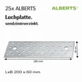 25x ALBERTS Lochplatten Holzverbinder Holzbau sendzimirverzinkt. LxB 200x60 mm
