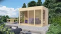 Holz Gartenhaus Pergola Pavillon Modern Art 2 naturbelassen 337 x 234 cm