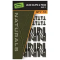 Fox Naturals Size 7 Lead Clips & Pegs - 10 Leadclips, Angelzubehör zum Karpfenfischen, Bleiclips