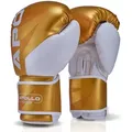Apollo Boxhandschuhe Boxhandschuhe Männer Champion Thai Box Handschuhe, Training am Boxsack oder Sparring für Frauen und Männer goldfarben 16oz