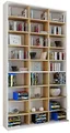 VCM Bücherregal stehend | Platzsparendes CD-Schrank Regal für 1080 CDs oder 504 DVDs | 27 Fächer, davon 16 höhenverstellbar | Elegantes Holzregal Klassisch | Maße: H. 181 x B. 102 x T. 23 cm