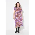 Studio Untold Jerseykleid Maxikleid oversized Paisley-Print lila 50/52