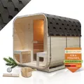 Artsauna Fasssauna Nolvik XXL, mit 8 kW Ofen & Zubehör für Garten, Cube Design