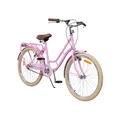 Actionbikes Kinderfahrrad Retrostar 24 Zoll, Rosa, Fahrradständer, Gepäckträger, Sattel gefedert