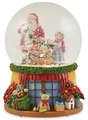Riffelmacher Spieluhr Schneekugel "Weihnachtsmann mit Geschenkesack und Teddy" 72284 - Schneeflocken und Musik - 14x10cm - Wunderschöne Glaskugel mit Dekoration Weihnachten