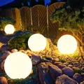 Solar Lampe 4er Set Leuchte LED Außenleuchte Garten Beleuchtung modern Kugelform