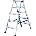 Krause 120335 Aluminium Stufen-Doppelleiter Arbeitshöhe (max.): 2.40 m Silber DIN EN 131 2.5 kg