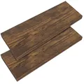 Casaria® 2X Wandregal Holz Dunkle Eiche Regal mit Halterung 15kg Tragkraft Hängeregal Küche Wohnzimmer Flur Wand Schweberegal Bücherregal Regalbrett Schwebend 70cm
