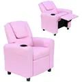 HOMCOM Kindersessel für 3-6 Jahre Liegefunktion Rosa  62 x 56 x 69 cm