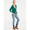 Strickjacke HEINE, Damen, Gr. 48, grün (smaragd), 100% Baumwolle, unifarben, Langarm, Strickjacken