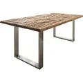 DELIFE Esstisch Reclaimed, Vintage-Optik 200x100 cm Edelstahl schmal Esstisch beige 200 cm x 75 cm x 100 cm