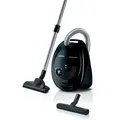 SIEMENS Bodenstaubsauger synchropower VS06A212, Made in Germany, Hygiene-Filter, kompakt, 600 W, mit Beutel, hohe Saugkraft, spezielle Hartbodendüse, integriertes Zubehör, schwarz schwarz