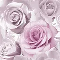 Madison Glitter Blumen-Tapete mit funkelnden Rosenblüten aus Profilschaum-Vinyl von Muriva Amethyst - 139522