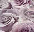 Tapete Rose Glitter Blüten violett lila Wohnzimmer Wandtapete Schlafzimmer Deko
