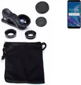 K-S-Trade Smartphone Kamera Linsen Set Kompatibel mit Asus ZenFone Max Pro (M1) 3in1 Clip-On Kamera Adapter Macro Weitwinkel FishEye Fischauge