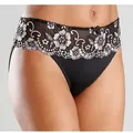 LASCANA Bikinislip Wanda mit Stickerei Spitze in floraler Optik schwarz 52/54