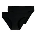 Schiesser Damen Slip Invisible Cotton 2er Pack, Größe:36, Farbe:Schwarz (000)