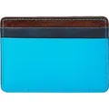 FOSSIL Leder Kartenhalter Leon Card Case Malibu Blue blau braun - Blau/Braun