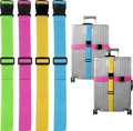 4x Kofferband Set bunt - vier Farben - Koffergurt verstellbar - Luggage Strape