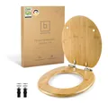 Benkstein WC-Sitz Premium Bambus WC Sitz mit Absenkautomatik (7-St), Quick Release Funktion – Hochwertiger Toilettendeckel mit Soft Close