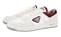 PRADA DOWNTOWN SNEAKER SCHUHE 2EE391 WEISS/ROT WILDLEDER NEU 7 41 41,5